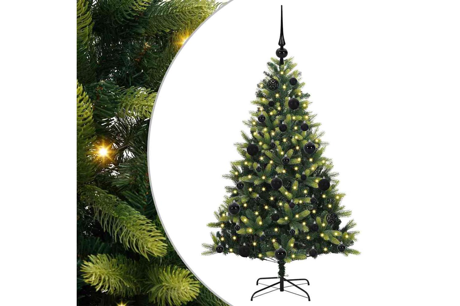 Vidaxl Artificial Hinged Christmas Tree 150 Leds Green 120 Cm-2