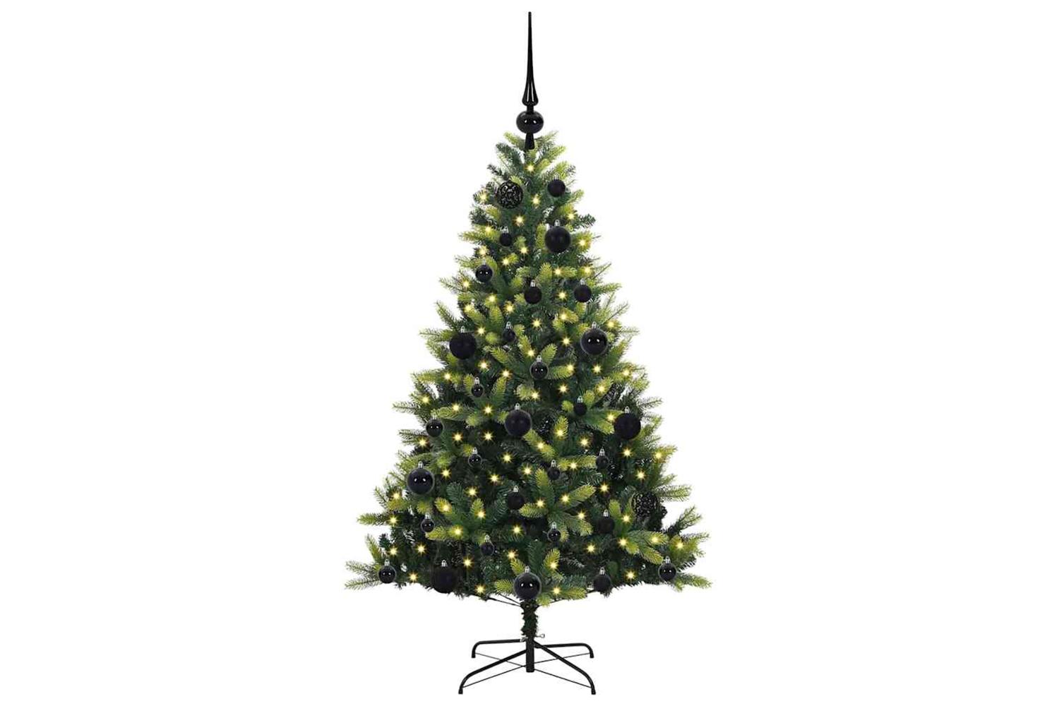 Vidaxl Artificial Hinged Christmas Tree 150 Leds Green 120 Cm-3
