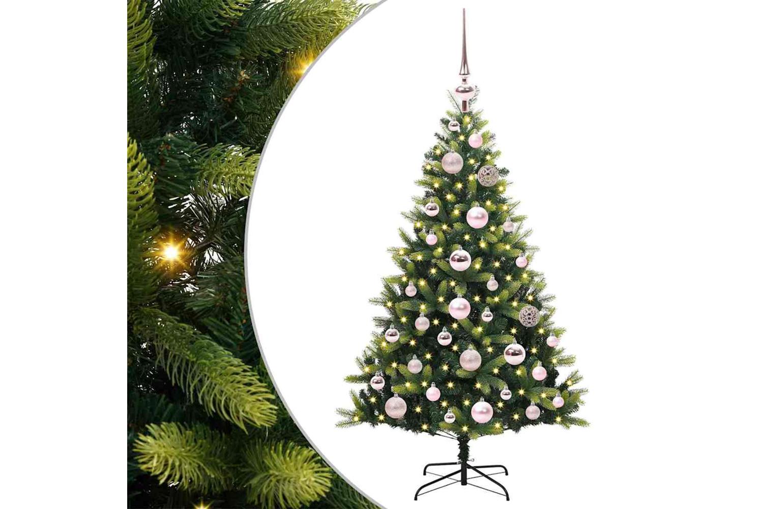 Vidaxl Artificial Hinged Christmas Tree 150 Leds Green 120 Cm-2