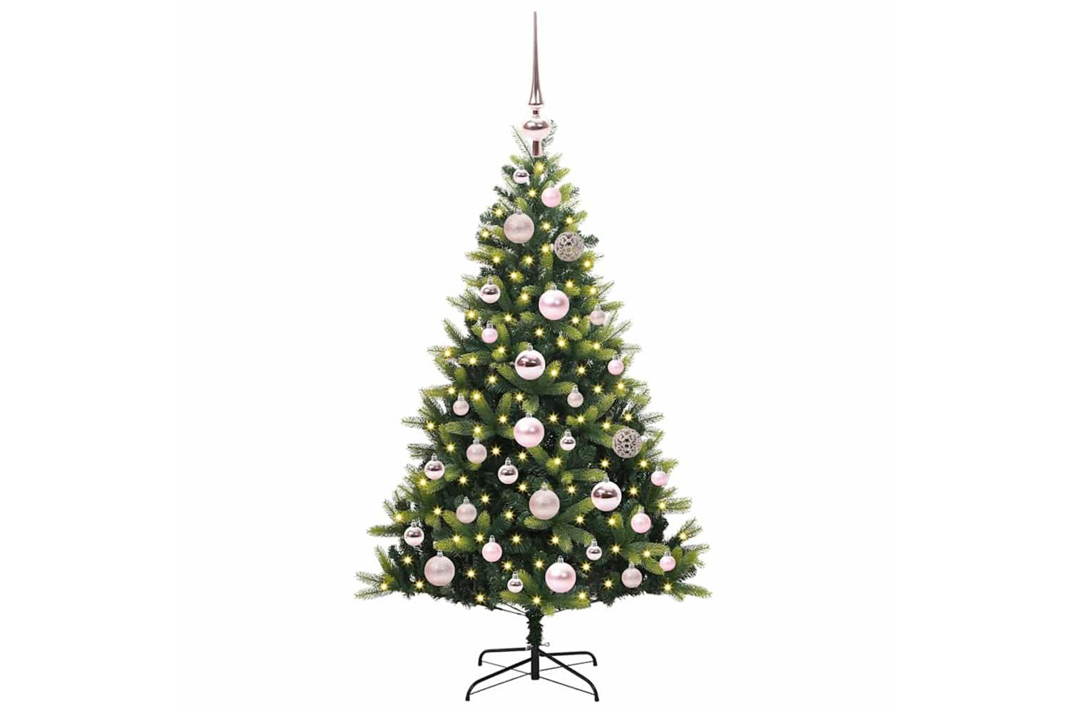 Vidaxl Artificial Hinged Christmas Tree 150 Leds Green 120 Cm-3