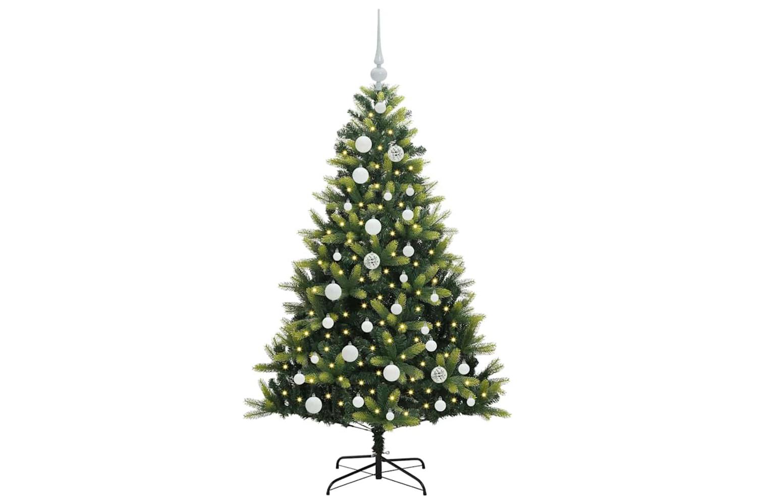 Vidaxl Artificial Hinged Christmas Tree 150 Leds Green 120 Cm-3