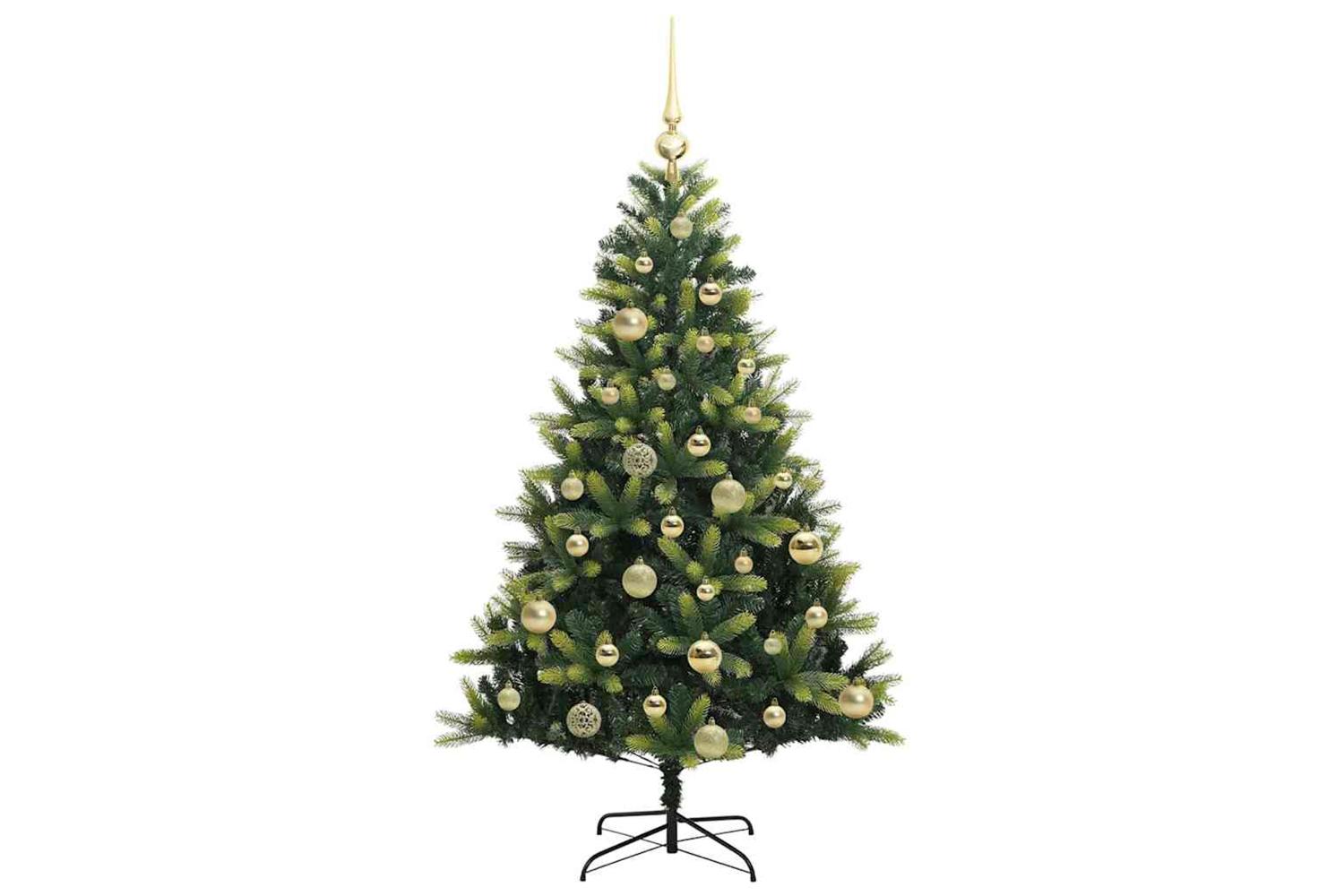 Vidaxl Artificial Hinged Christmas Tree 150 Leds Green 120 Cm-4