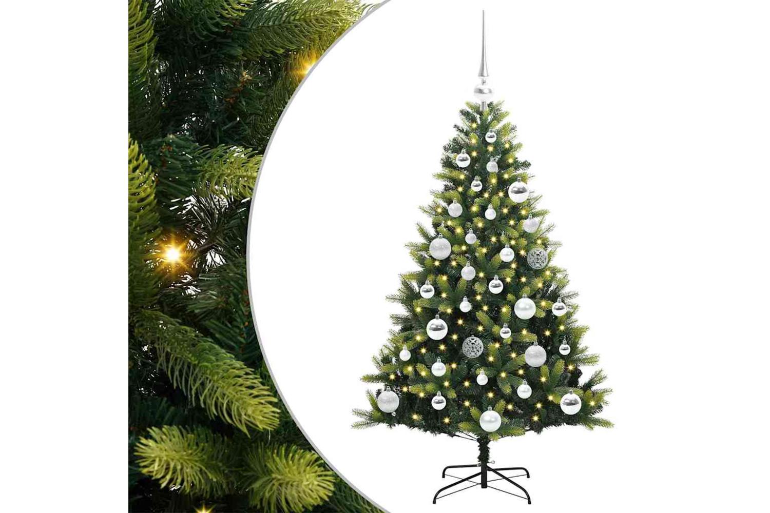 Vidaxl Artificial Hinged Christmas Tree 150 Leds Green 120 Cm-2