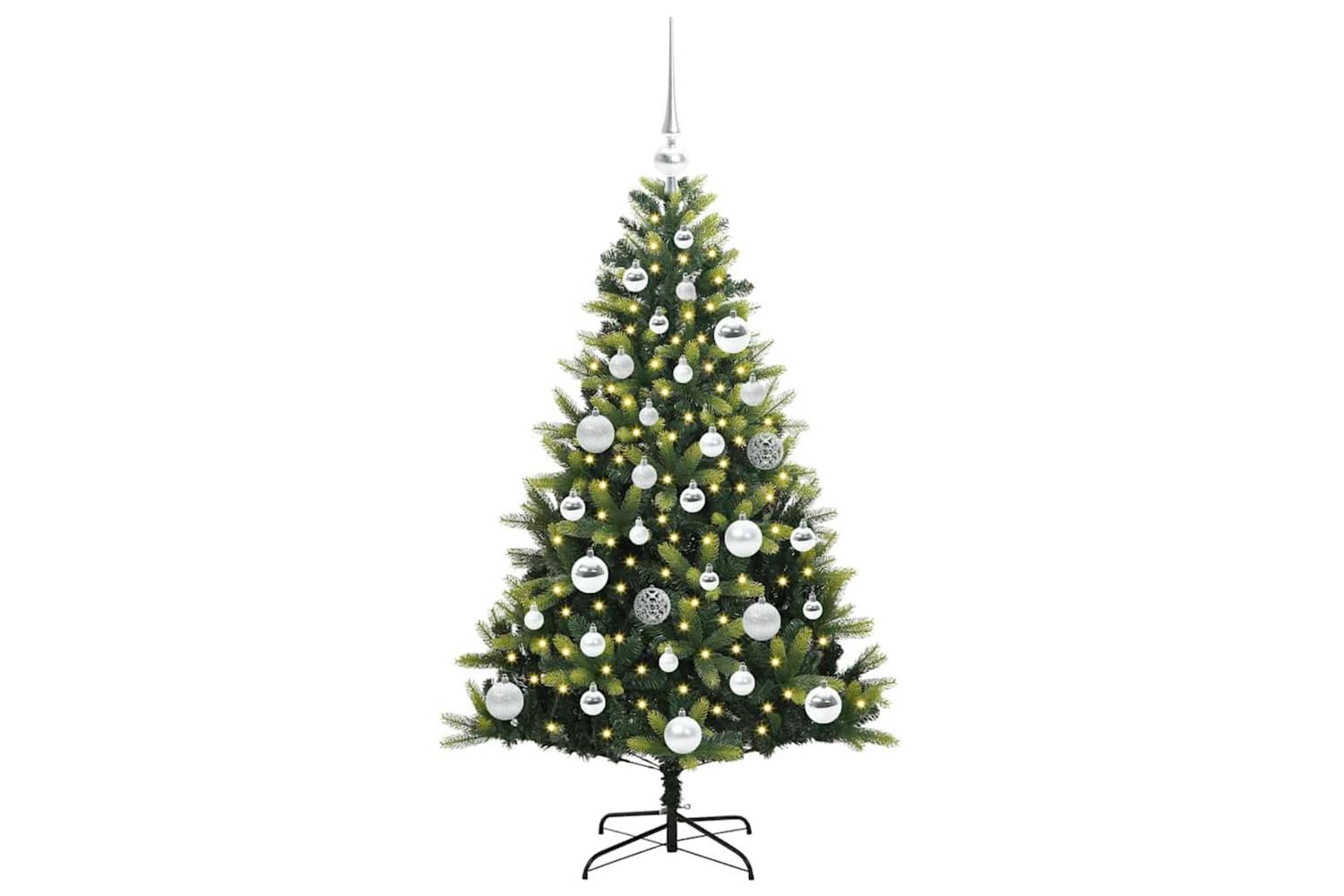 Vidaxl Artificial Hinged Christmas Tree 150 Leds Green 120 Cm-3