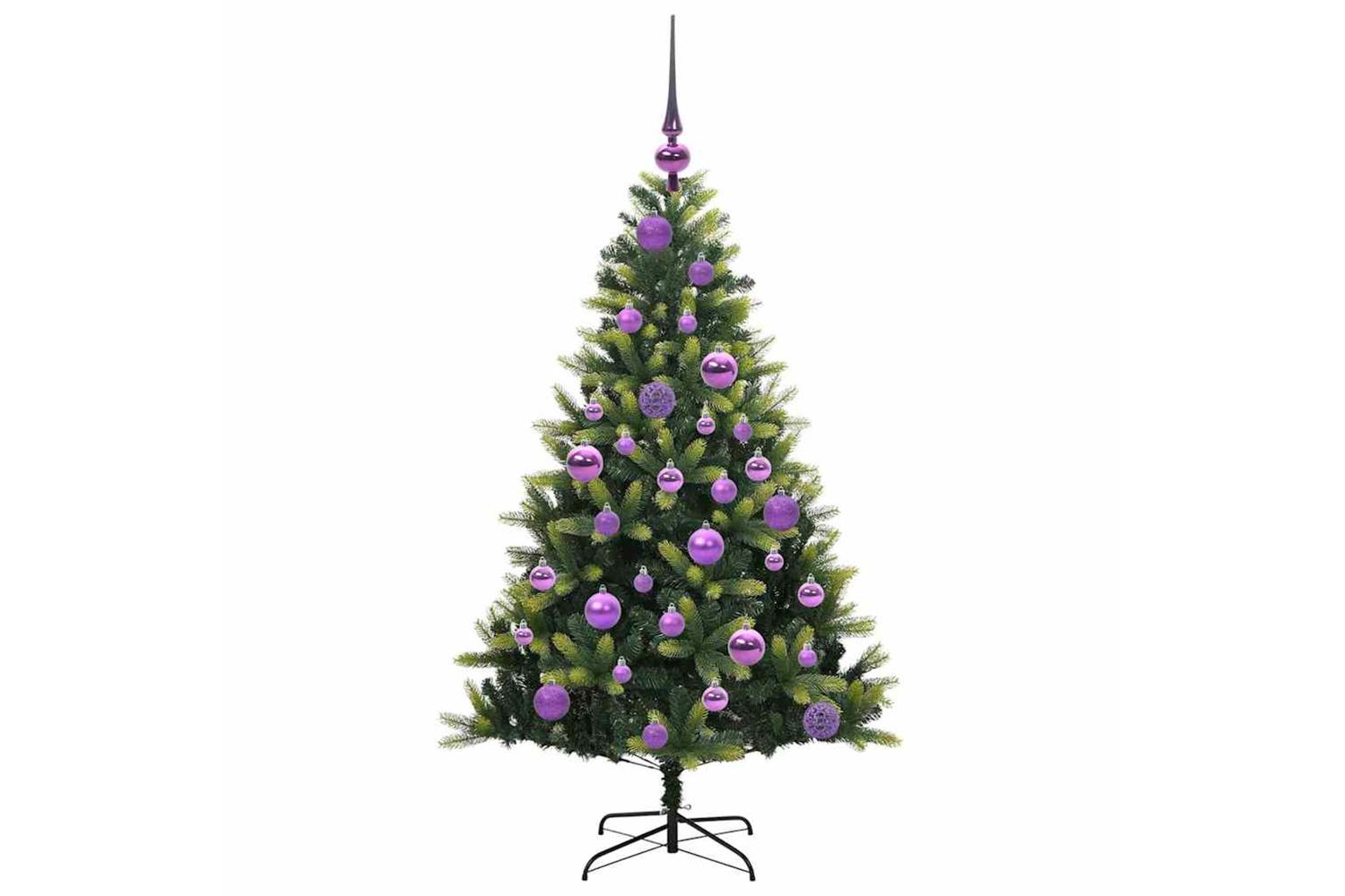 Vidaxl Artificial Hinged Christmas Tree 150 Leds Green 120 Cm-4