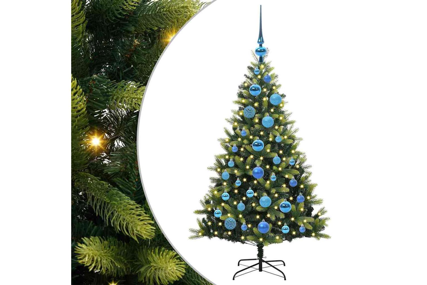 Vidaxl Artificial Hinged Christmas Tree 150 Leds Green 120 Cm-2