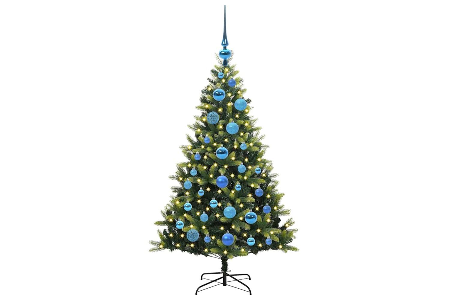 Vidaxl Artificial Hinged Christmas Tree 150 Leds Green 120 Cm-3
