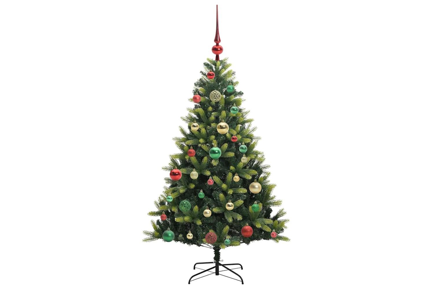 Vidaxl Artificial Hinged Christmas Tree 150 Leds Green 120 Cm-6