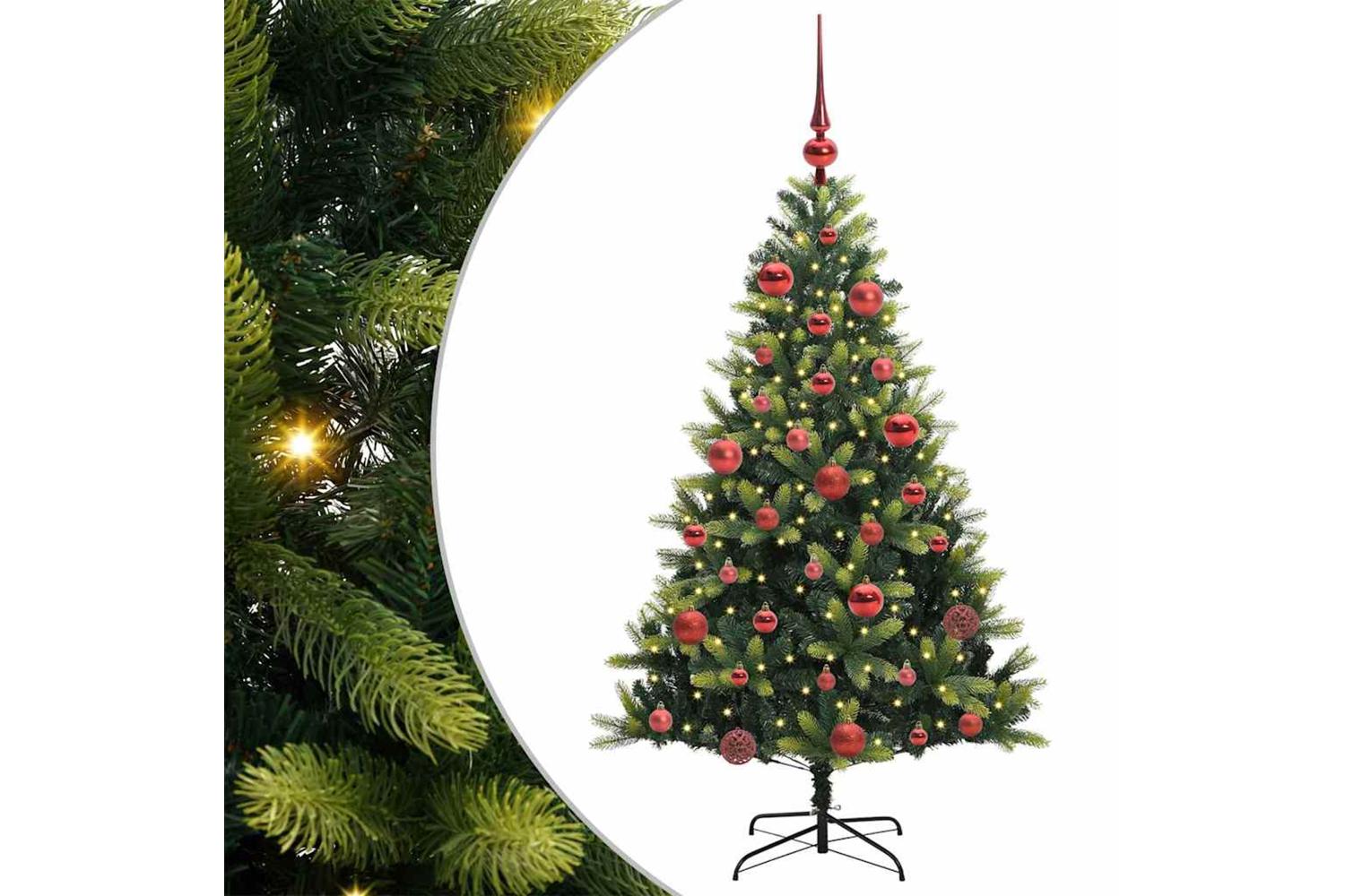 Vidaxl Artificial Hinged Christmas Tree 150 Leds Green 150 Cm-2
