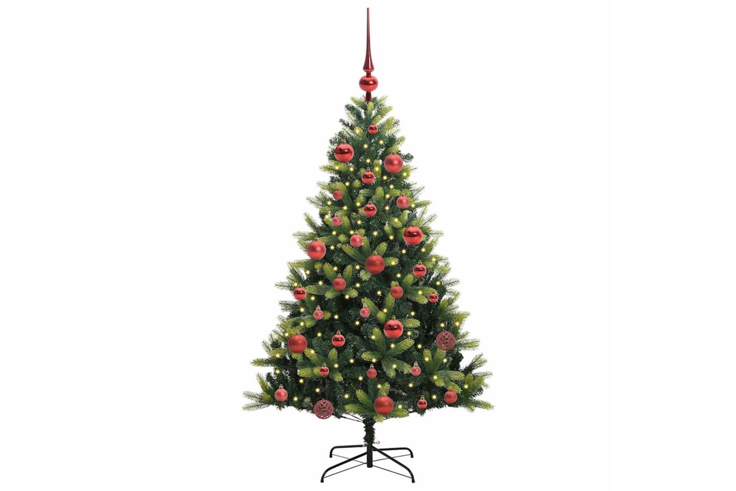 Vidaxl Artificial Hinged Christmas Tree 150 Leds Green 150 Cm-3