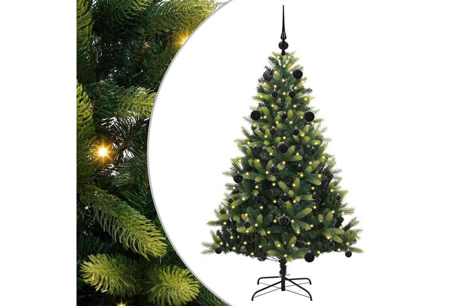 Vidaxl Artificial Hinged Christmas Tree 150 Leds Green 150 Cm