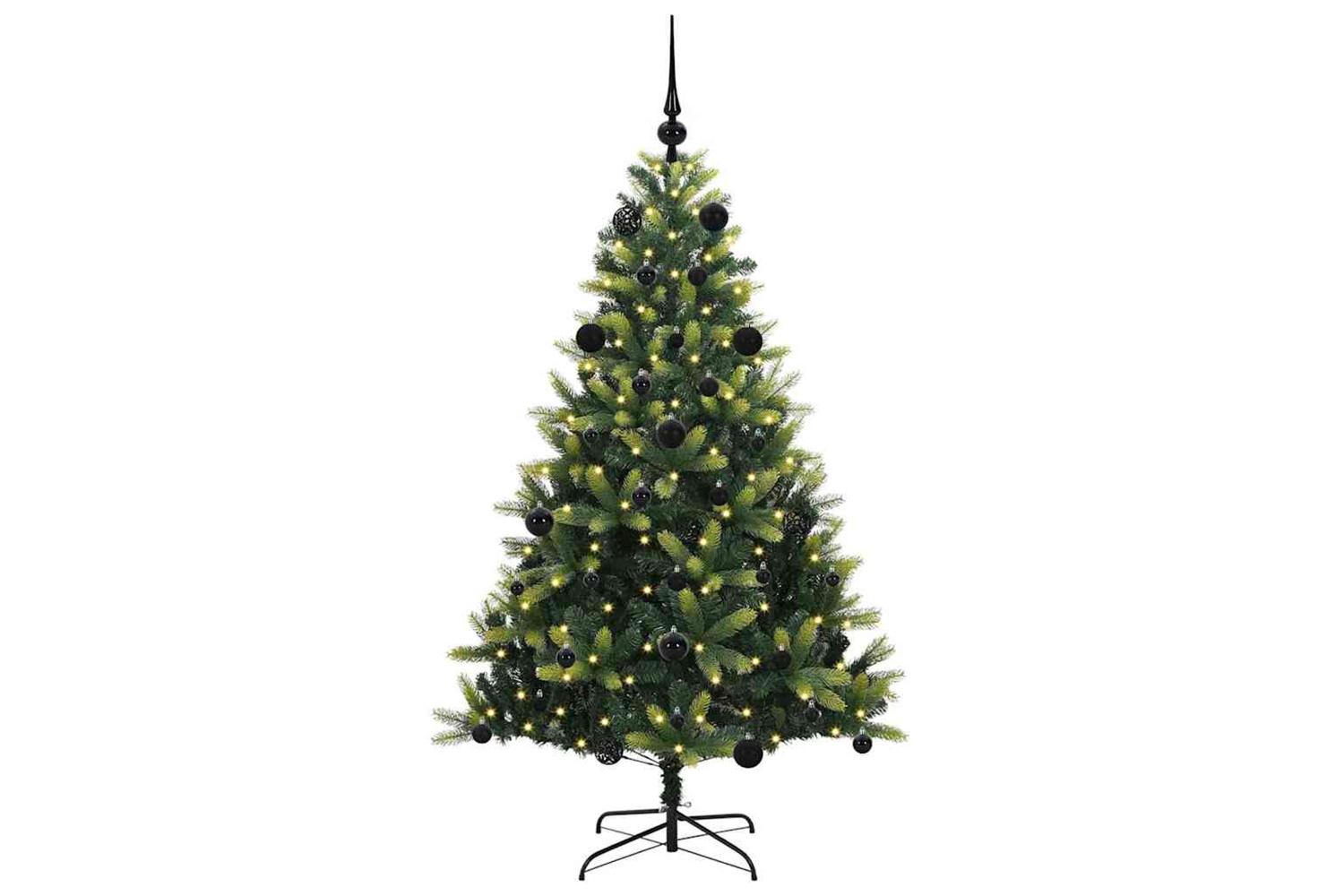 Vidaxl Artificial Hinged Christmas Tree 150 Leds Green 150 Cm-3