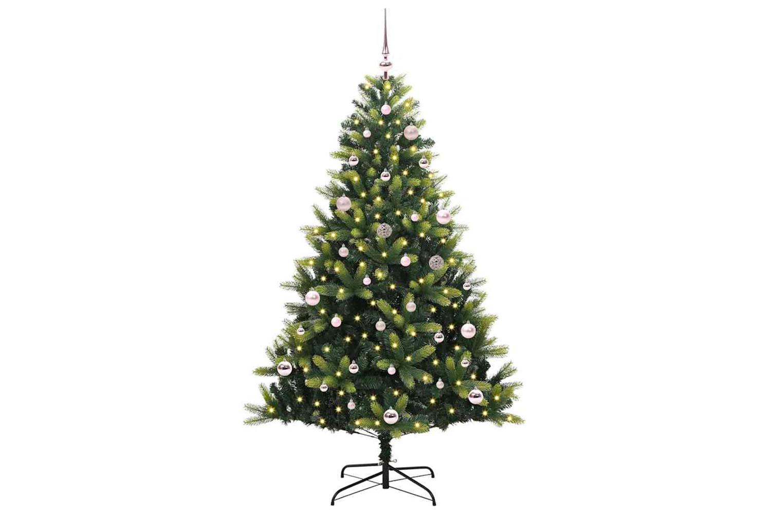 Vidaxl Artificial Hinged Christmas Tree 150 Leds Green 150 Cm-2