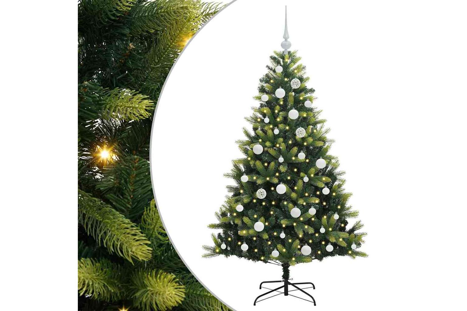 Vidaxl Artificial Hinged Christmas Tree 150 Leds Green 150 Cm-2