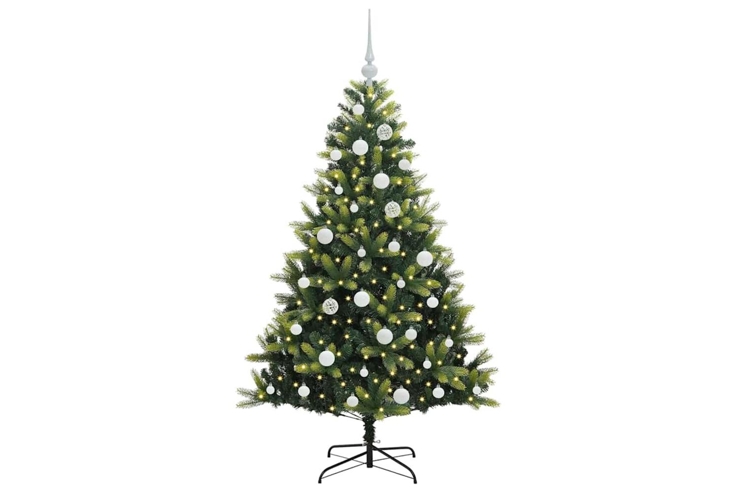Vidaxl Artificial Hinged Christmas Tree 150 Leds Green 150 Cm-3