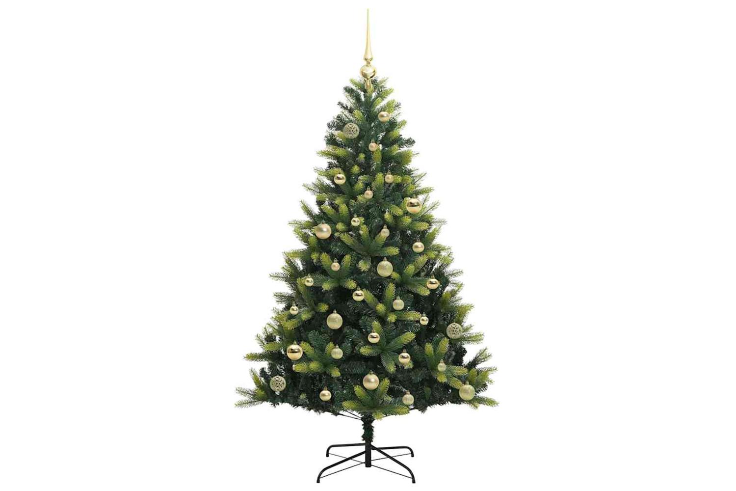 Vidaxl Artificial Hinged Christmas Tree 150 Leds Green 150 Cm-4