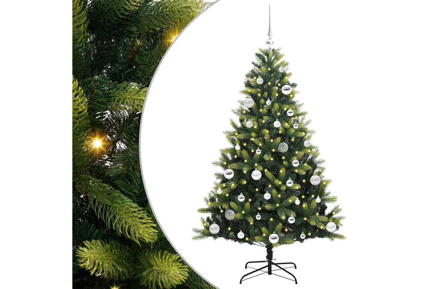 Vidaxl Artificial Hinged Christmas Tree 150 Leds Green 150 Cm-2