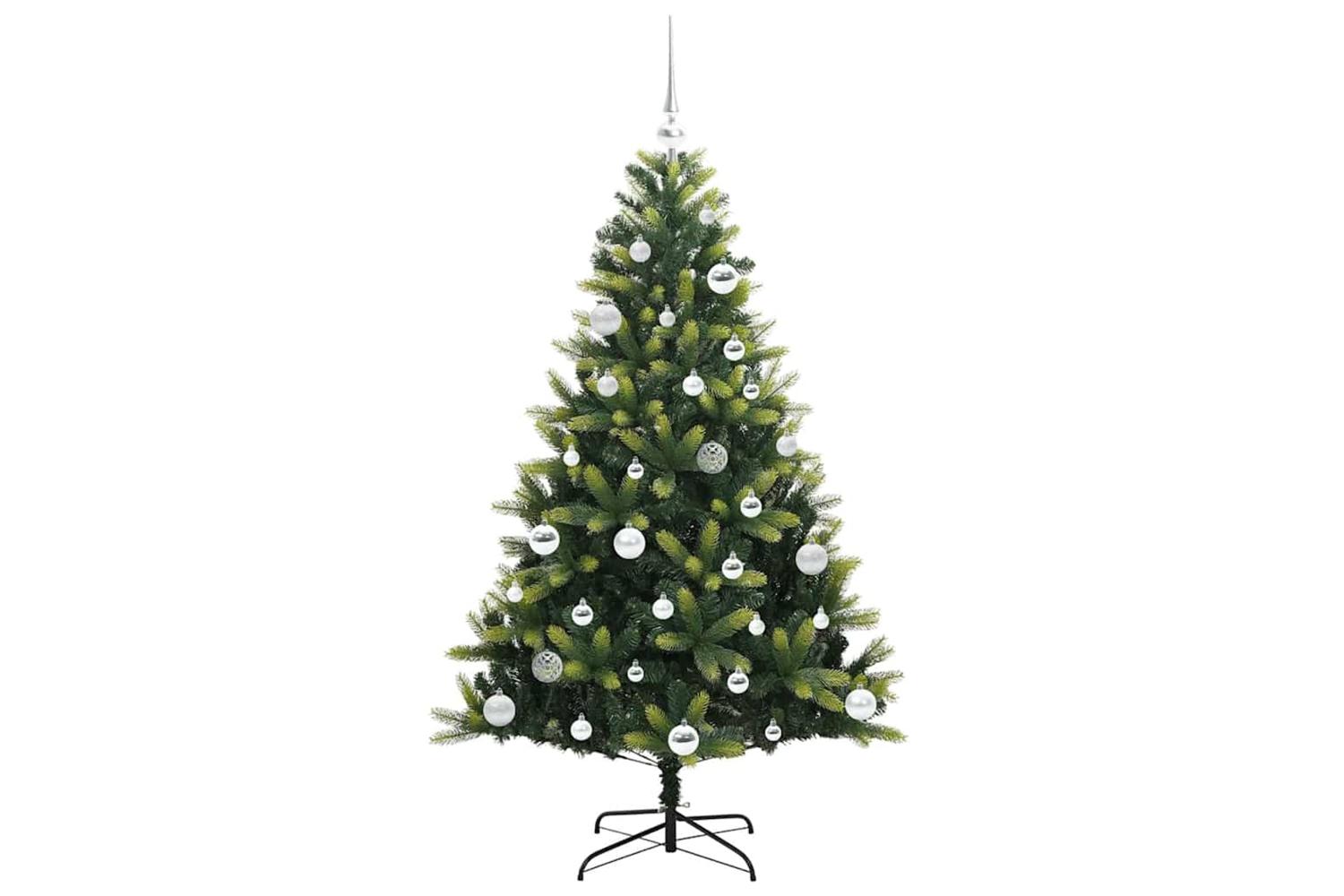 Vidaxl Artificial Hinged Christmas Tree 150 Leds Green 150 Cm-4