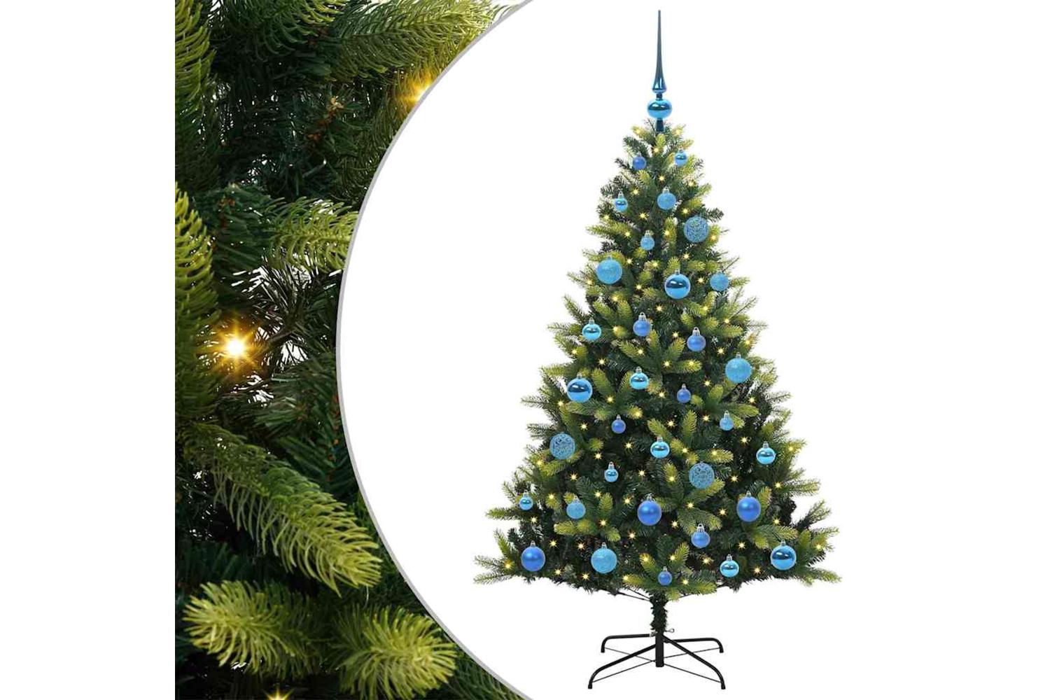 Vidaxl Artificial Hinged Christmas Tree 150 Leds Green 150 Cm-2