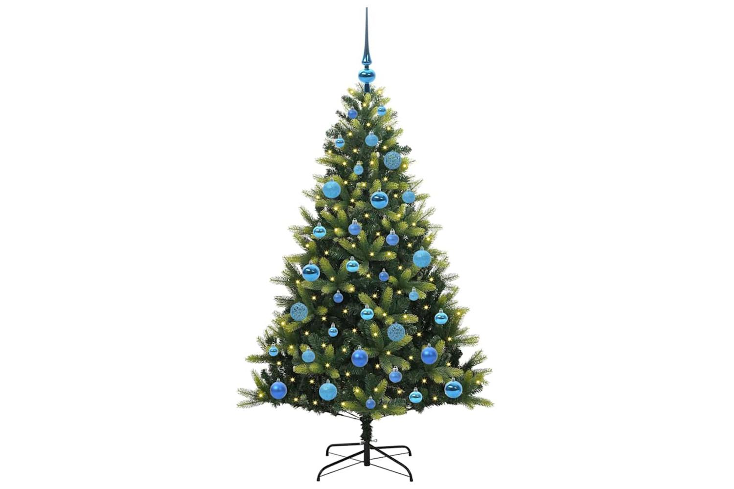 Vidaxl Artificial Hinged Christmas Tree 150 Leds Green 150 Cm-3