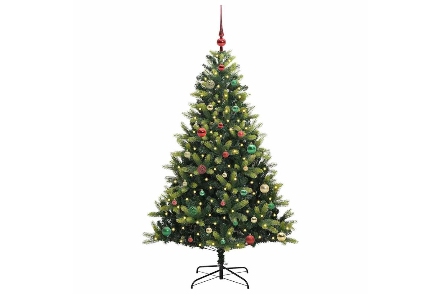 Vidaxl Artificial Hinged Christmas Tree 150 Leds Green 150 Cm-3