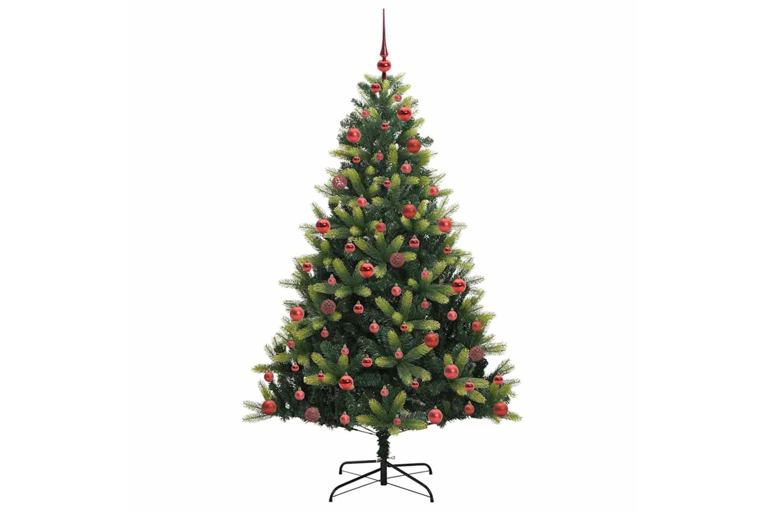 Vidaxl Artificial Hinged Christmas Tree 300 Leds Green 180 Cm-4