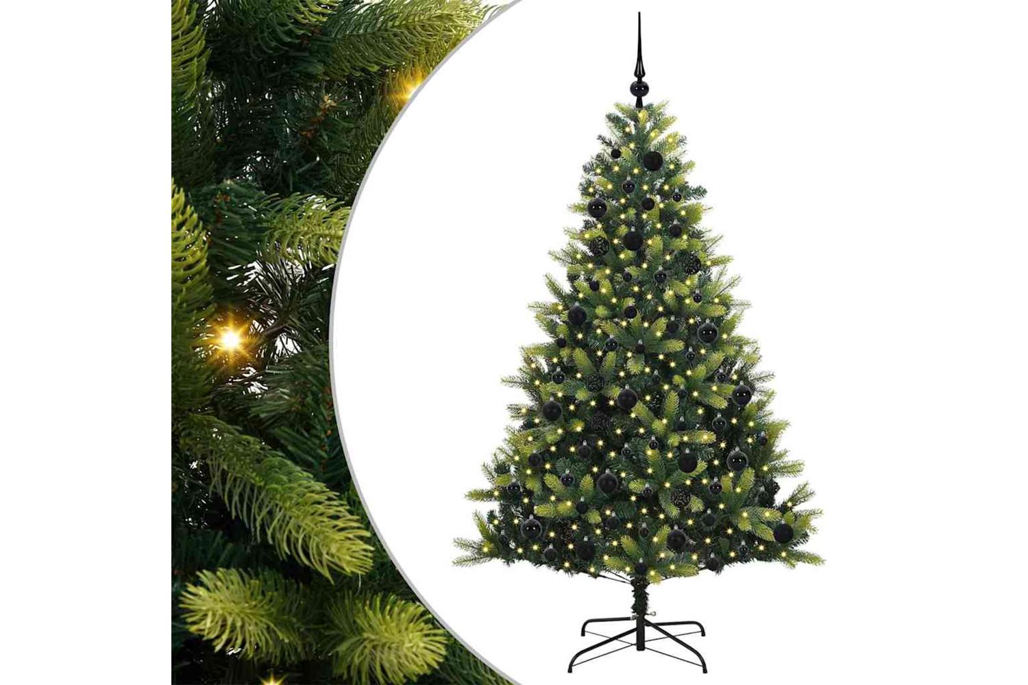 Vidaxl Artificial Hinged Christmas Tree 300 Leds Green 180 Cm-2