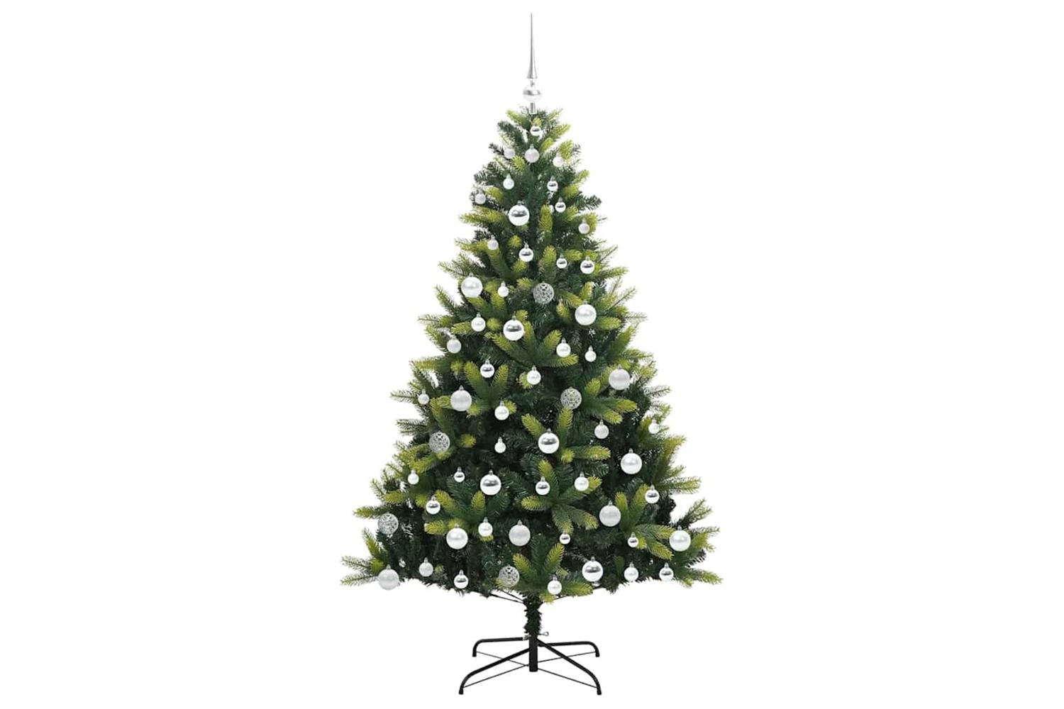 Vidaxl Artificial Hinged Christmas Tree 300 Leds Green 180 Cm-4