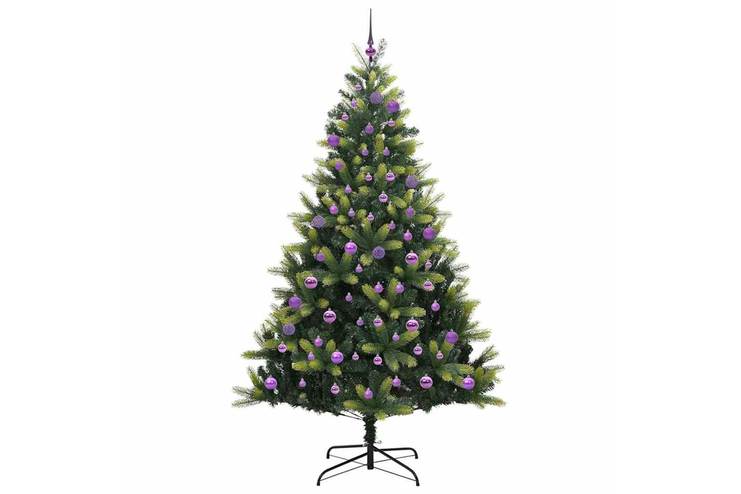 Vidaxl Artificial Hinged Christmas Tree 300 Leds Green 180 Cm-4