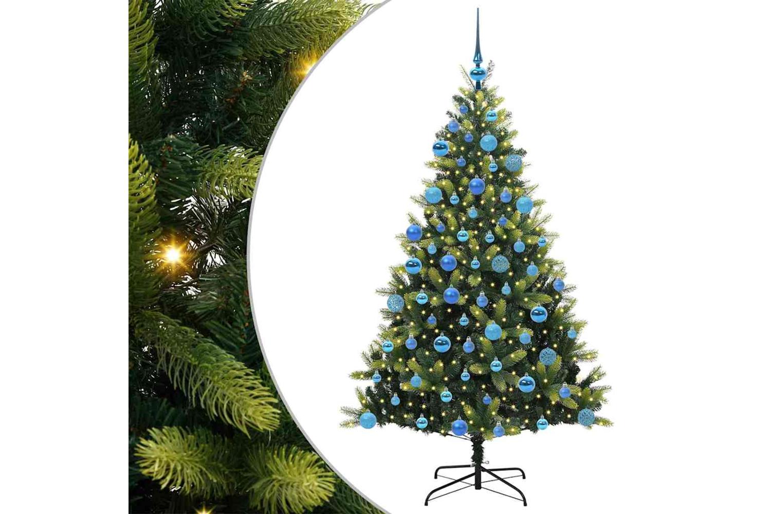 Vidaxl Artificial Hinged Christmas Tree 300 Leds Green 180 Cm-2