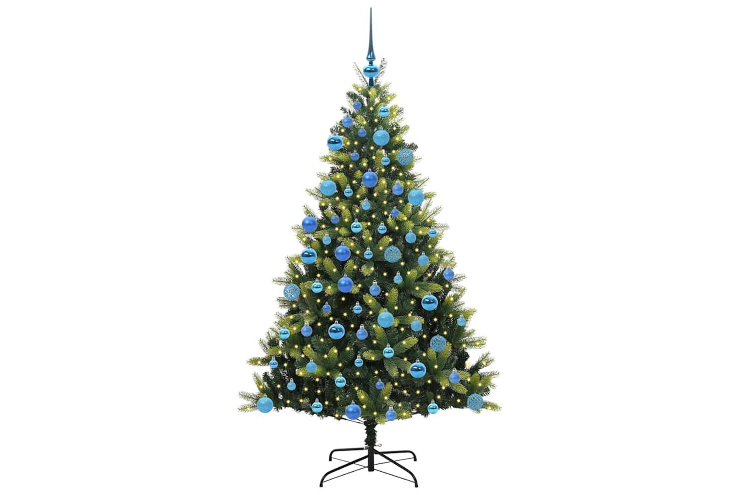 Vidaxl Artificial Hinged Christmas Tree 300 Leds Green 180 Cm-3