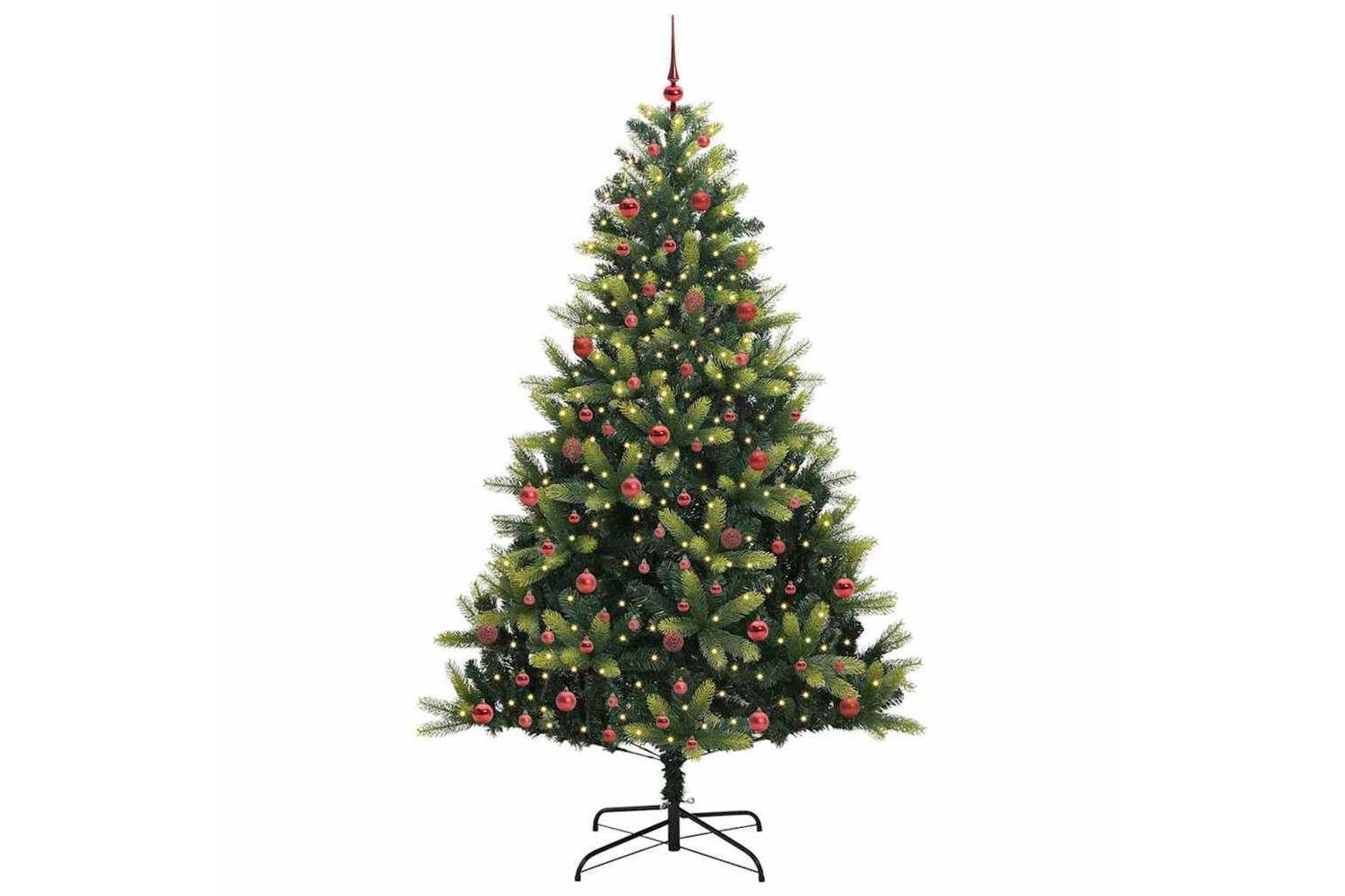 Vidaxl Artificial Hinged Christmas Tree 300 Leds Green 210 Cm-2