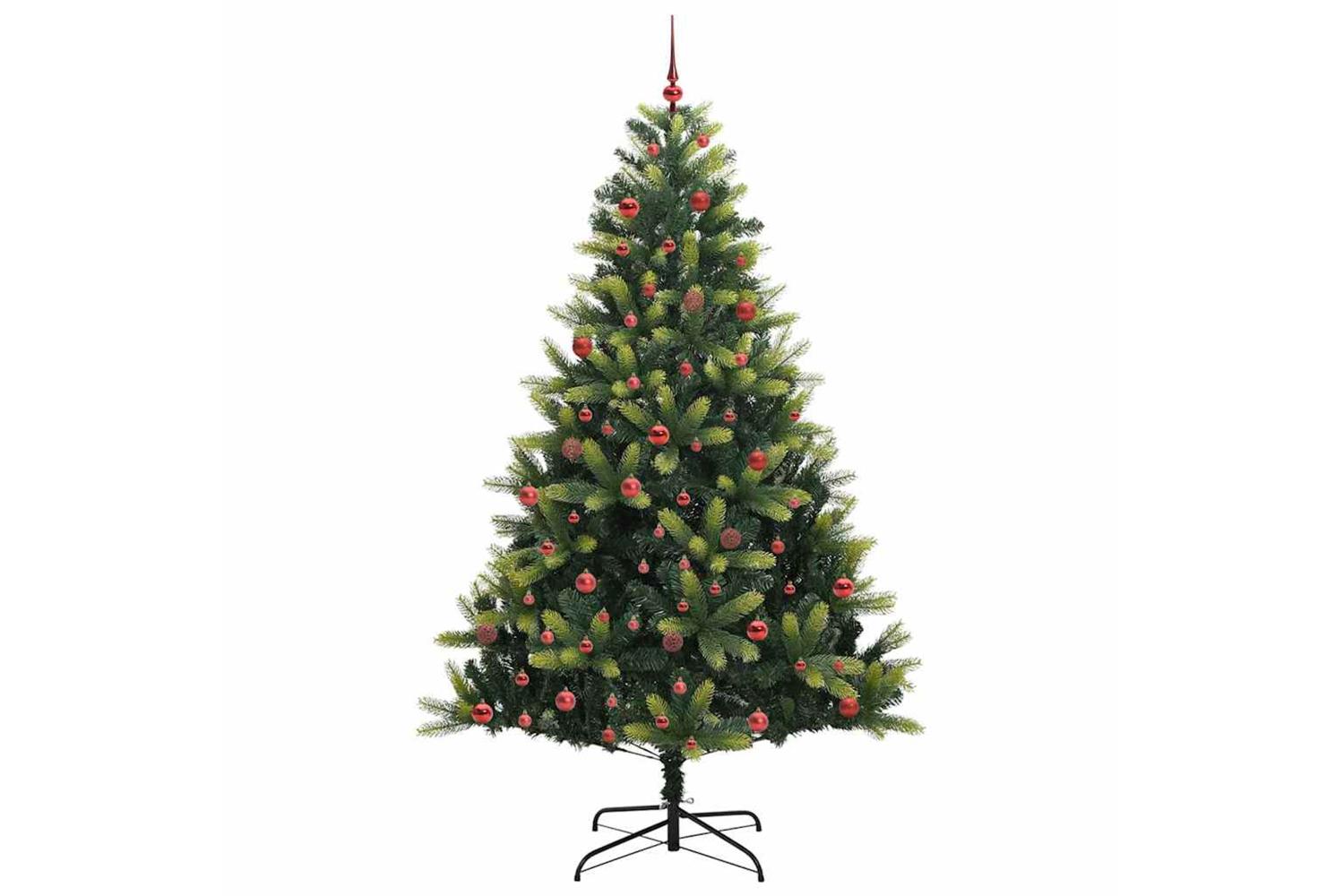 Vidaxl Artificial Hinged Christmas Tree 300 Leds Green 210 Cm-3