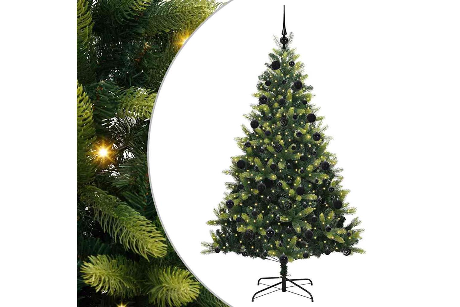 Vidaxl Artificial Hinged Christmas Tree 300 Leds Green 210 Cm-2