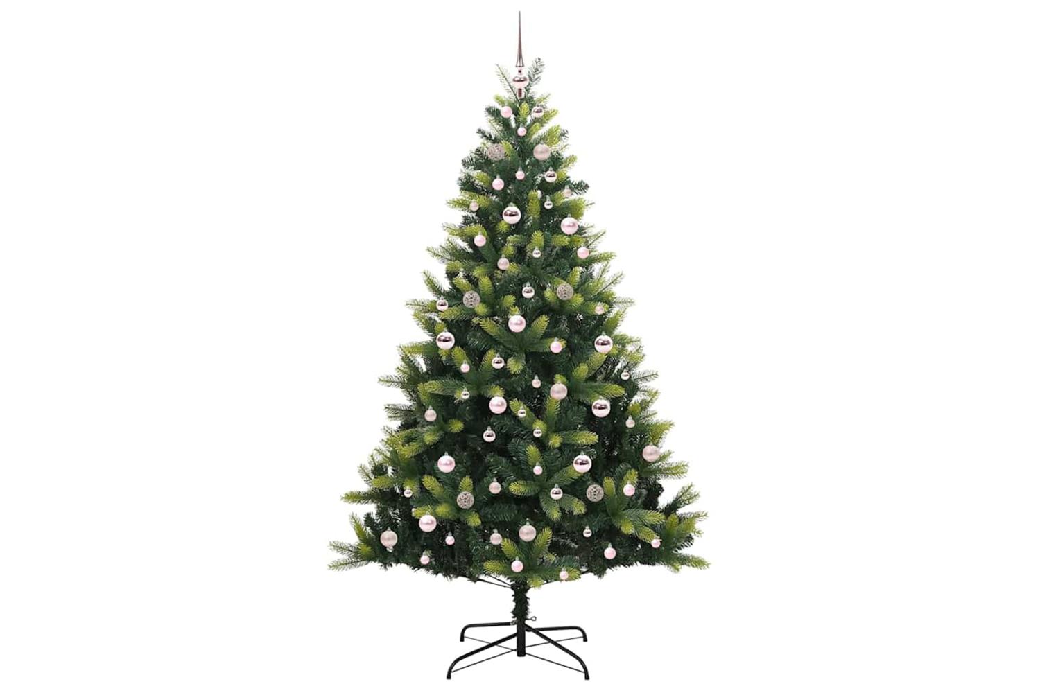 Vidaxl Artificial Hinged Christmas Tree 300 Leds Green 210 Cm-4