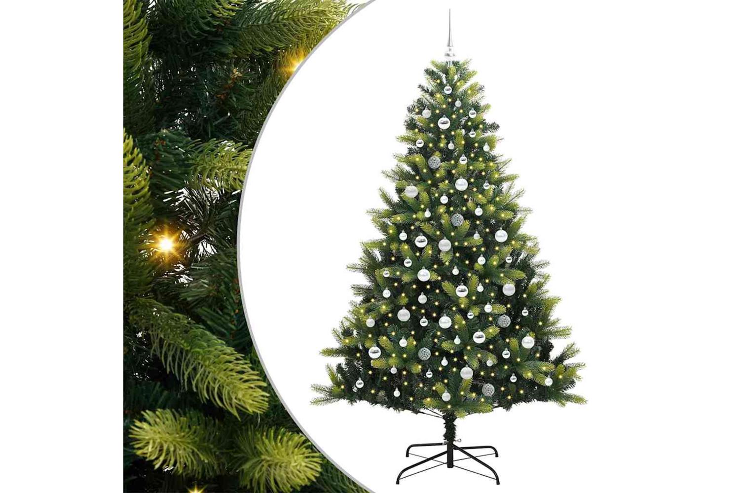 Vidaxl Artificial Hinged Christmas Tree 300 Leds Green 210 Cm-2