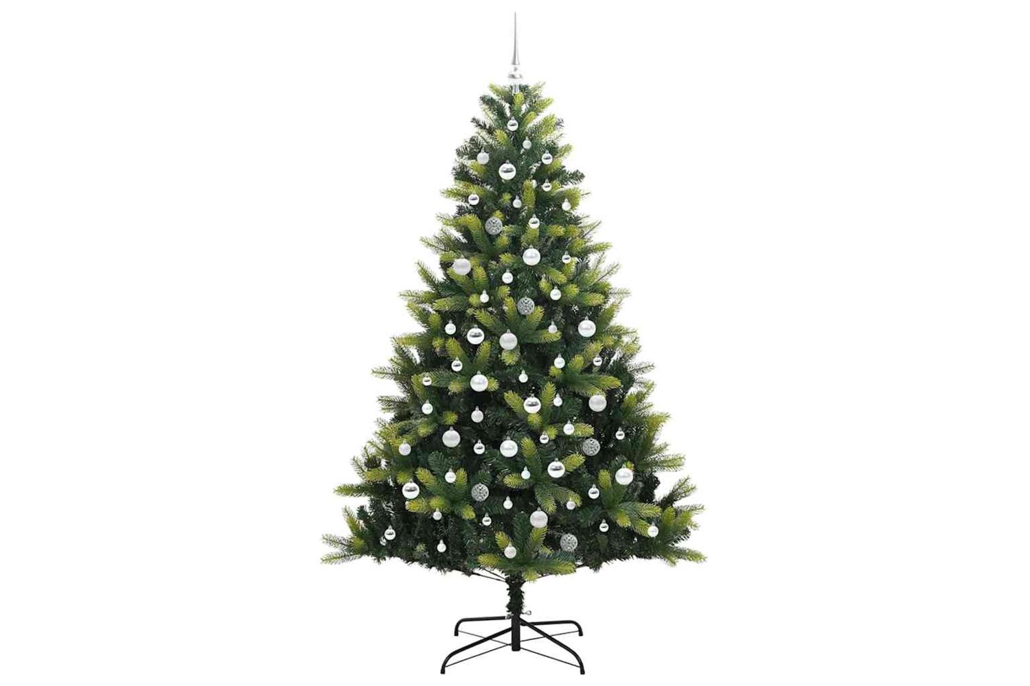 Vidaxl Artificial Hinged Christmas Tree 300 Leds Green 210 Cm-4