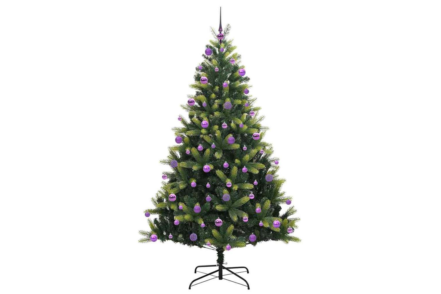 Vidaxl Artificial Hinged Christmas Tree 300 Leds Green 210 Cm-4