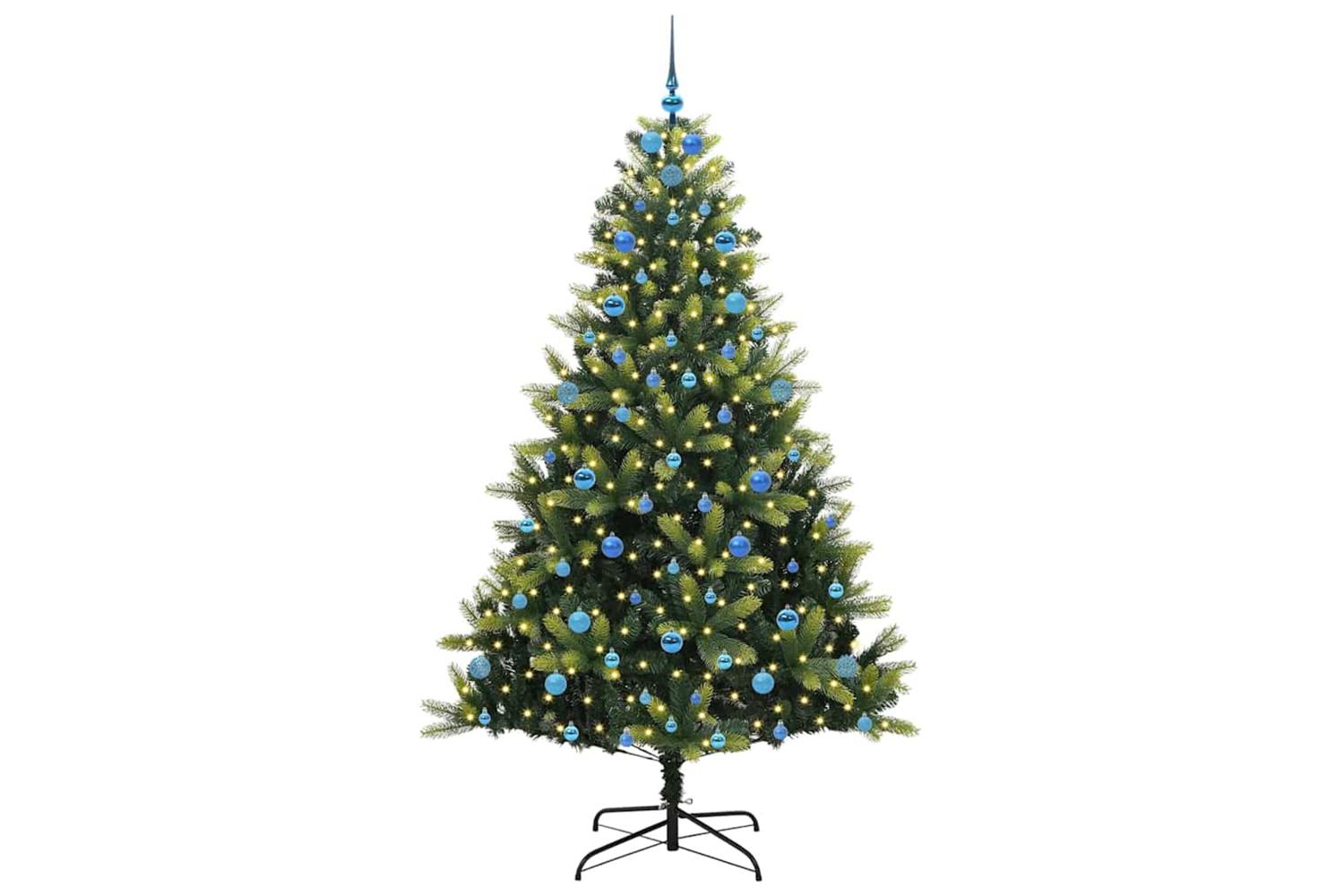 Vidaxl Artificial Hinged Christmas Tree 300 Leds Green 210 Cm-3