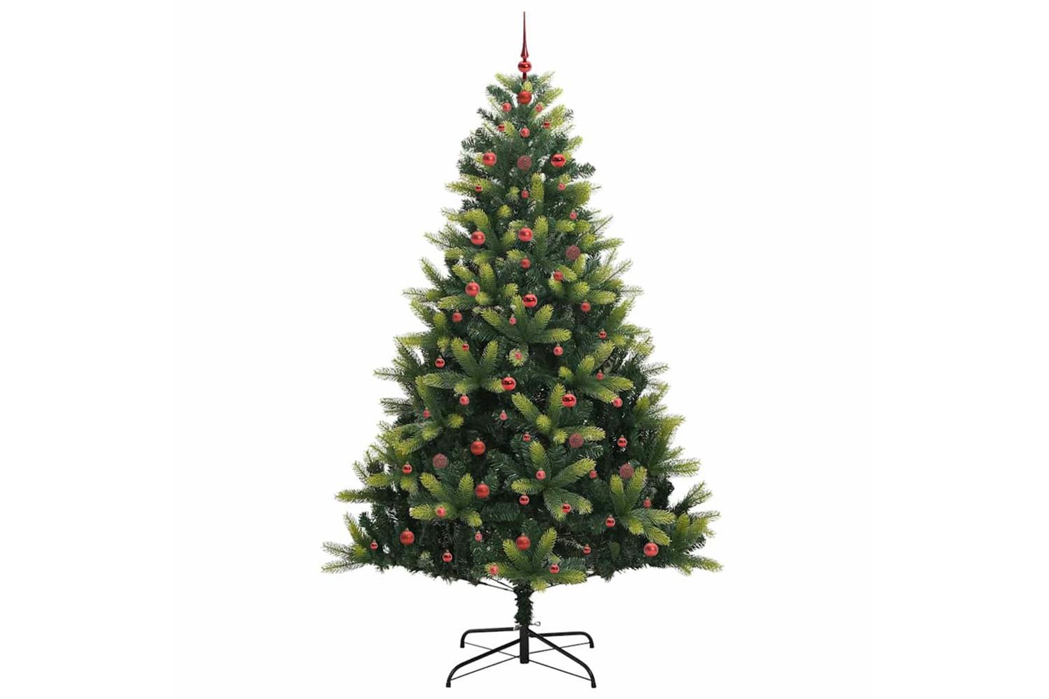 Vidaxl Artificial Hinged Christmas Tree 300 Leds Green 240 Cm-4