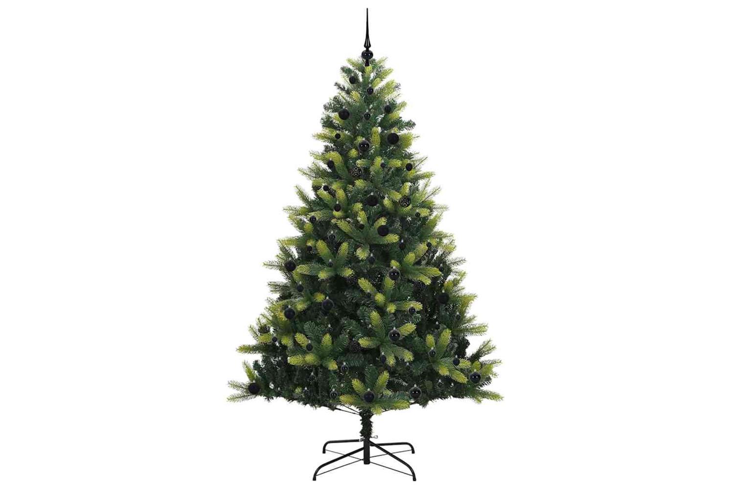 Vidaxl Artificial Hinged Christmas Tree 300 Leds Green 240 Cm-4