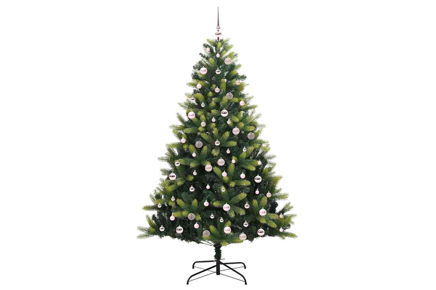 Vidaxl Artificial Hinged Christmas Tree 300 Leds Green 240 Cm-4