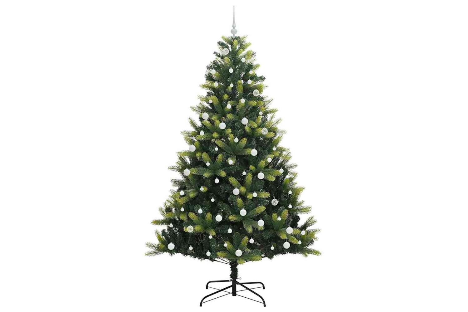 Vidaxl Artificial Hinged Christmas Tree 300 Leds Green 240 Cm-4