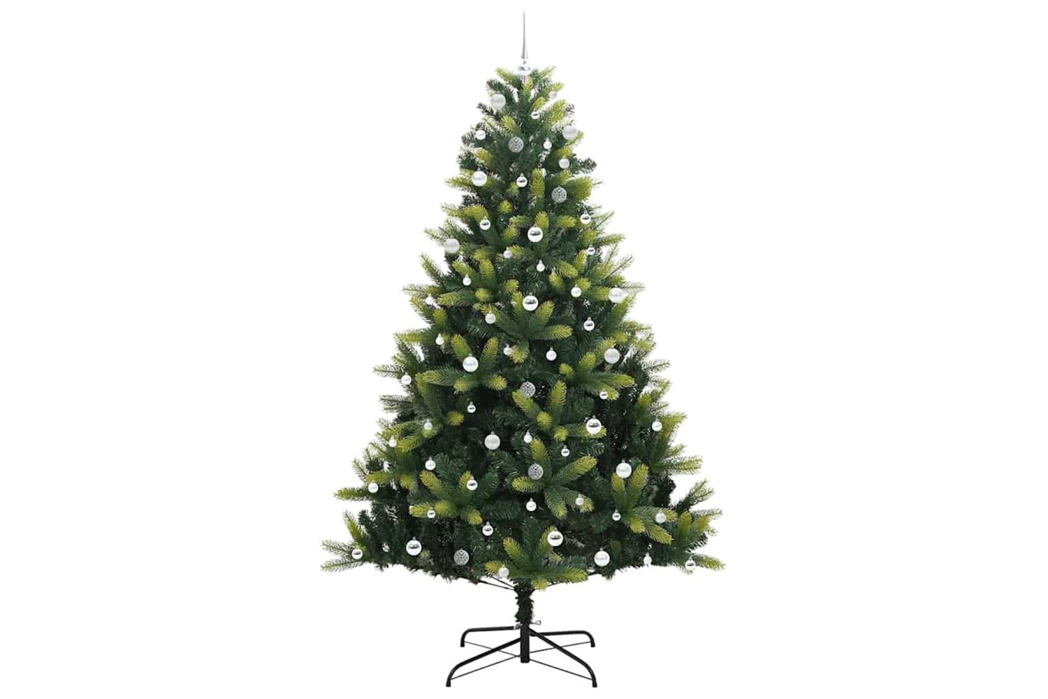 Vidaxl Artificial Hinged Christmas Tree 300 Leds Green 240 Cm-4