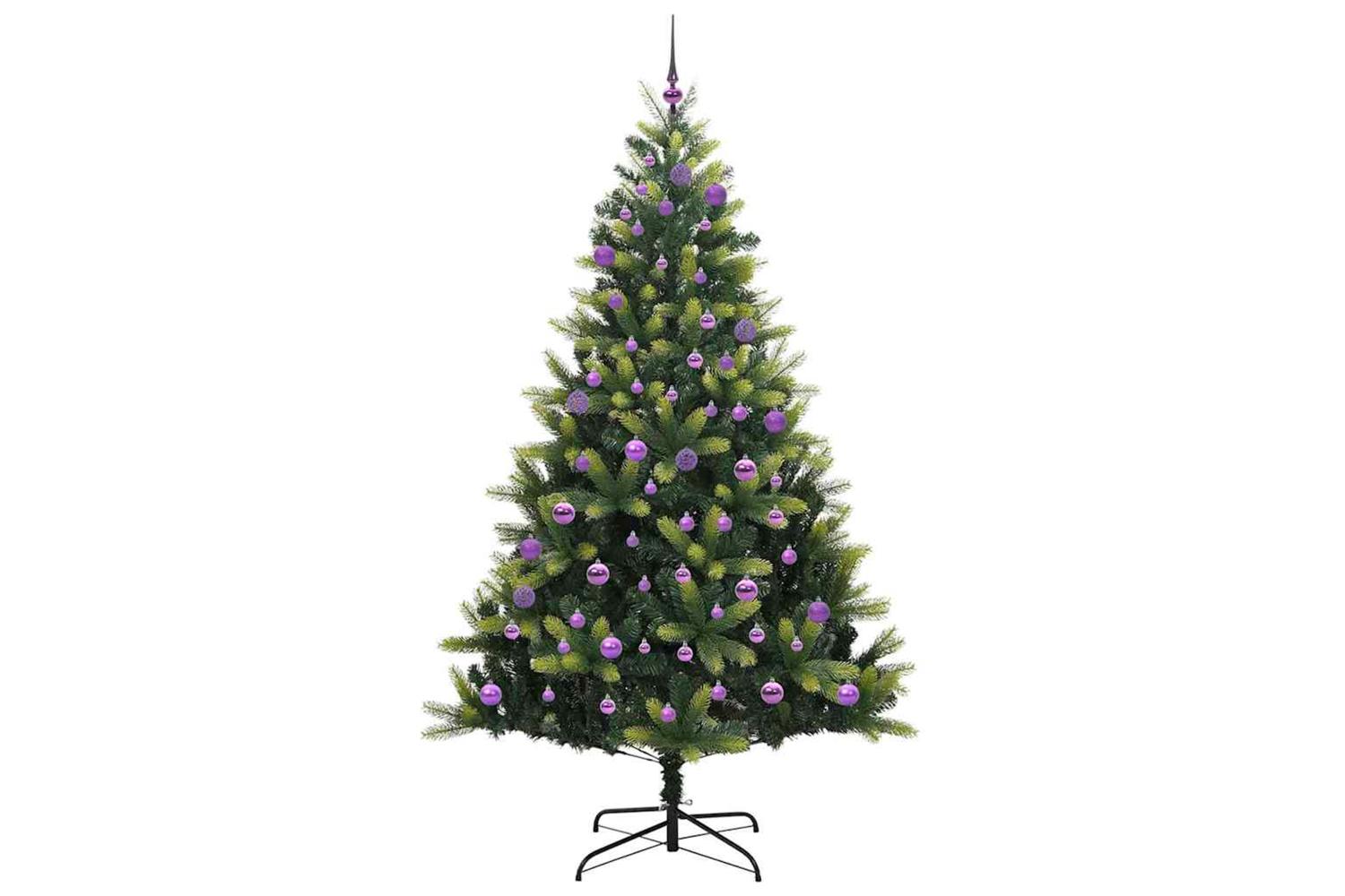 Vidaxl Artificial Hinged Christmas Tree 300 Leds Green 240 Cm-4