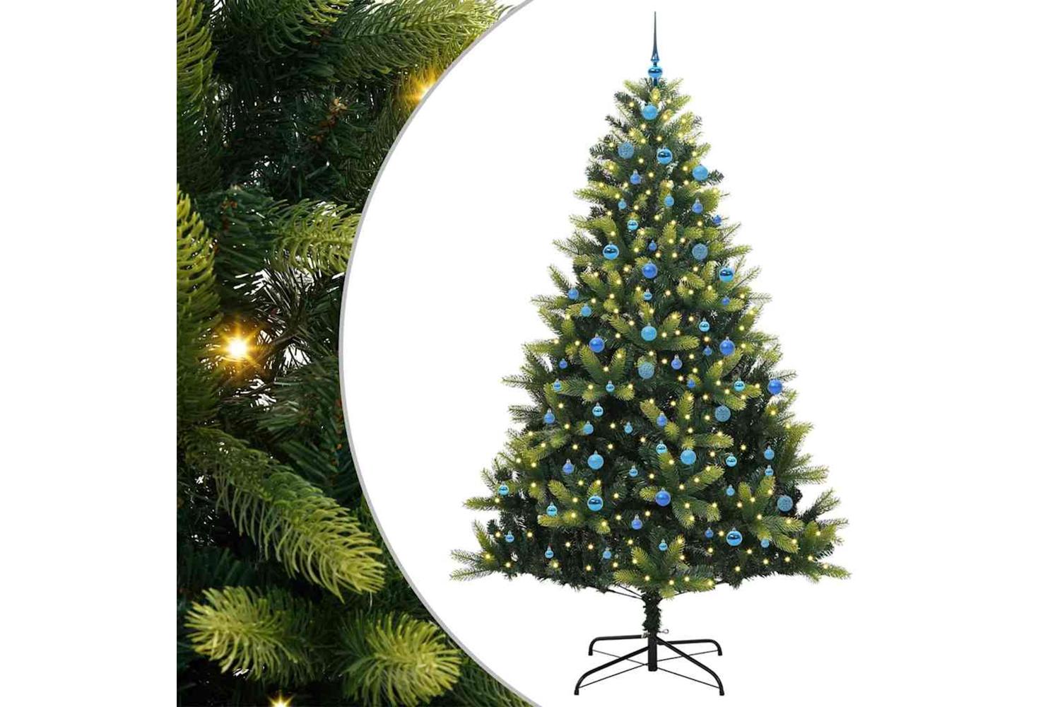Vidaxl Artificial Hinged Christmas Tree 300 Leds Green 240 Cm-2