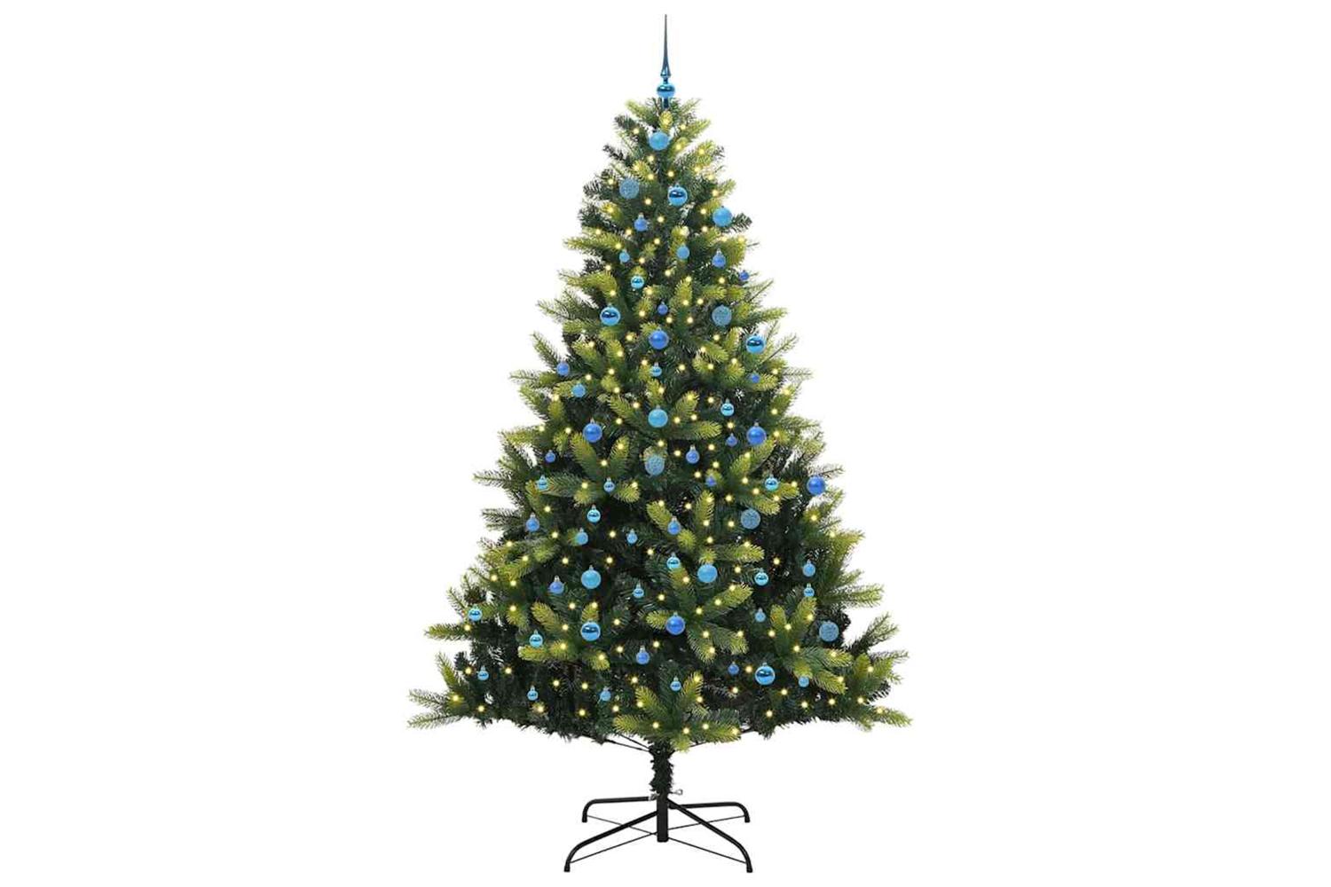 Vidaxl Artificial Hinged Christmas Tree 300 Leds Green 240 Cm-3