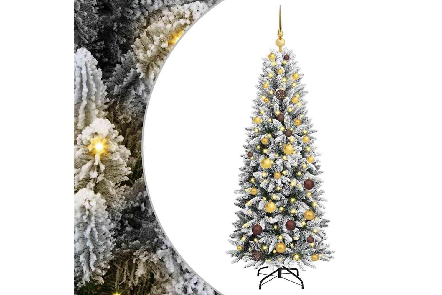 Vidaxl Artificial Christmas Tree With 150 Leds White 63 X 63 X 150 Cm-2