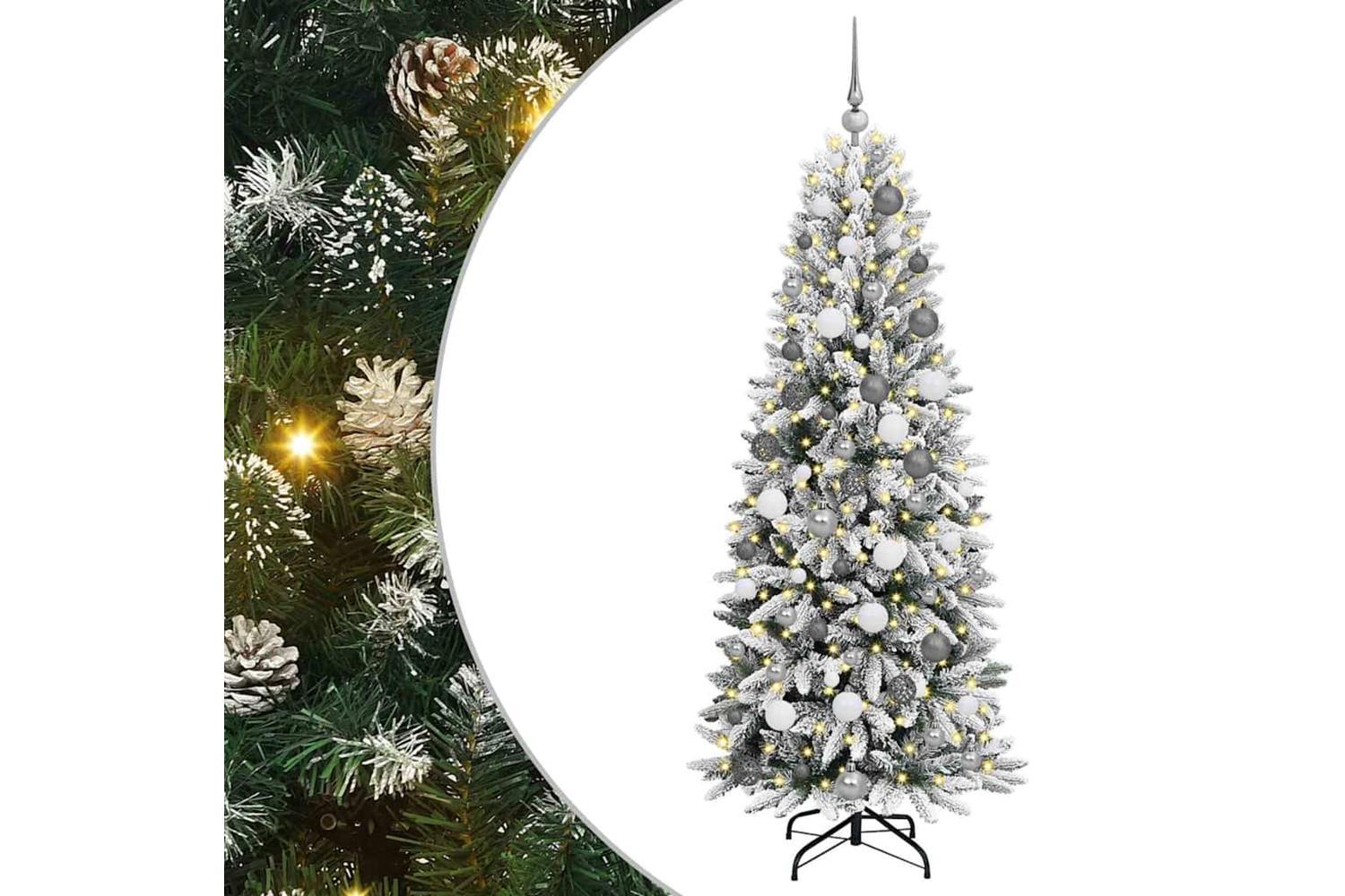 Vidaxl Artificial Christmas Tree With 300 Leds White 73 X 73 X 180 Cm-2
