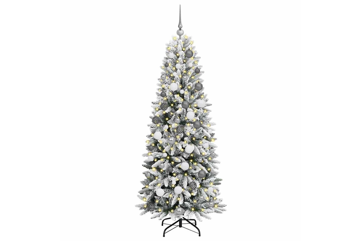 Vidaxl Artificial Christmas Tree With 300 Leds White 73 X 73 X 180 Cm-3